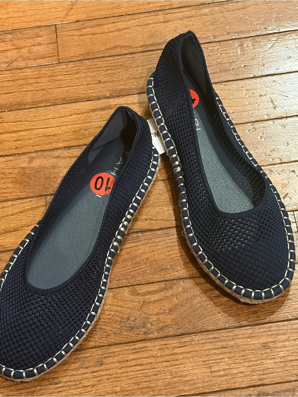 Tahari Women's Juniper Slip-On Espadrille Flats Navy Size 10 NWT